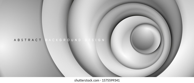 Vector 3d style abstract swirl circles, modern techno digital trendy abstract background. Vector Illustration For Wallpaper, Banner, Background, Card, Book Illustration, landing page