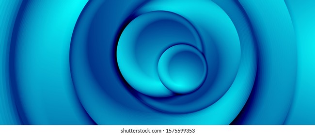Circulos giratorios abstractos de estilo 3d, fondo abstracto moderno tecno digital de moda. Ilustración vectorial para fondo de escritorio, pancarta, fondo, tarjeta, ilustración del libro, página de inicio