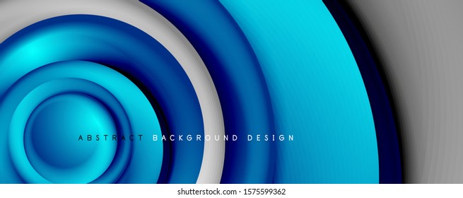 Vector 3d style abstract swirl circles, modern techno digital trendy abstract background. Vector Illustration For Wallpaper, Banner, Background, Card, Book Illustration, landing page