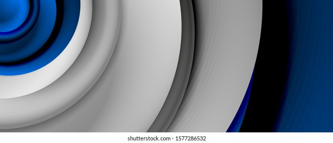 Vector 3d style abstract swirl circles, modern techno digital trendy abstract background. Vector Illustration For Wallpaper, Banner, Background, Card, Book Illustration, landing page