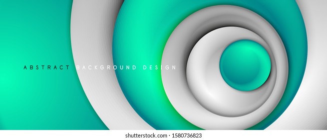 Vector 3d style abstract swirl circles, modern techno digital trendy abstract background. Vector Illustration For Wallpaper, Banner, Background, Card, Book Illustration, landing page