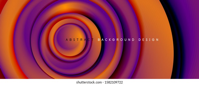 Vector 3d style abstract swirl circles, modern techno digital trendy abstract background. Vector Illustration For Wallpaper, Banner, Background, Card, Book Illustration, landing page