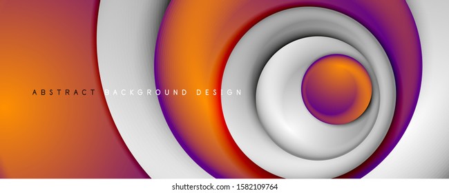 Vector 3d style abstract swirl circles, modern techno digital trendy abstract background. Vector Illustration For Wallpaper, Banner, Background, Card, Book Illustration, landing page