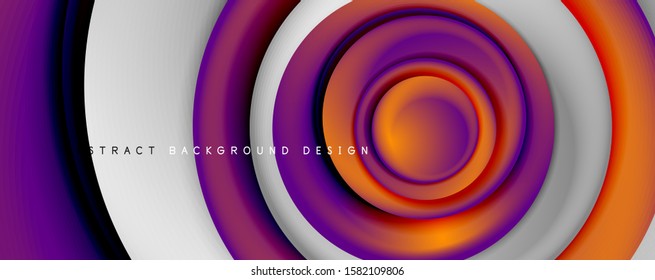 Vector 3d style abstract swirl circles, modern techno digital trendy abstract background. Vector Illustration For Wallpaper, Banner, Background, Card, Book Illustration, landing page