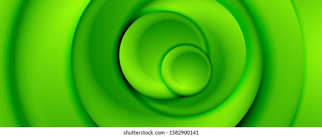 Circulos giratorios abstractos de estilo 3d, fondo abstracto moderno tecno digital de moda. Ilustración vectorial para fondo de escritorio, pancarta, fondo, tarjeta, ilustración del libro, página de inicio