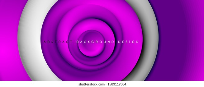 Vector 3d style abstract swirl circles, modern techno digital trendy abstract background. Vector Illustration For Wallpaper, Banner, Background, Card, Book Illustration, landing page