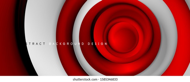 Circulos giratorios abstractos de estilo 3d, fondo abstracto moderno tecno digital de moda. Ilustración vectorial 