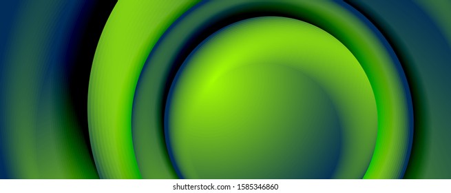 Vector 3d style abstract swirl circles, modern techno digital trendy abstract background 