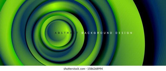 Vector 3d style abstract swirl circles, modern techno digital trendy abstract background. Vector Illustration For Wallpaper, Banner, Background, Card, Book Illustration, landing page