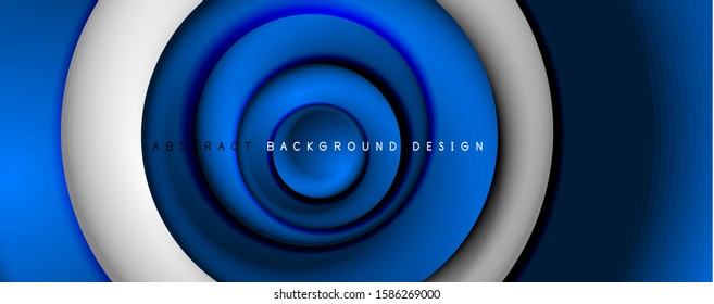 Vector 3d style abstract swirl circles, modern techno digital trendy abstract background. Vector Illustration For Wallpaper, Banner, Background, Card, Book Illustration, landing page