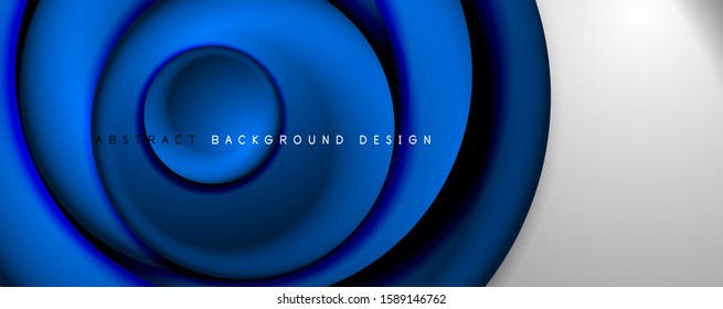 Vector 3d style abstract swirl circles, modern techno digital trendy abstract background. Vector Illustration For Wallpaper, Banner, Background, Card, Book Illustration, landing page