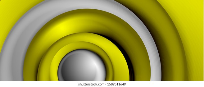 Circulos giratorios abstractos de estilo 3d, fondo abstracto moderno tecno digital de moda. Ilustración vectorial para fondo de escritorio, pancarta, fondo, tarjeta, ilustración del libro, página de inicio