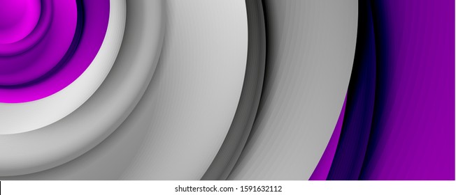 Circulos giratorios abstractos de estilo 3d, fondo abstracto moderno tecno digital de moda. Ilustración vectorial para fondo de escritorio, pancarta, fondo, tarjeta, ilustración del libro, página de inicio