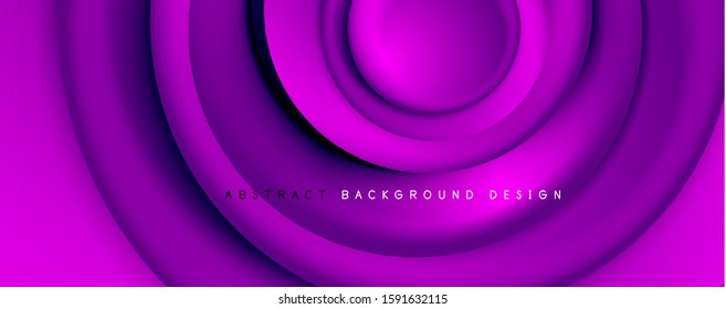 Vetor 3d estilo abstrato girar círculos, moderna techno digital trendy abstrato fundo. Ilustração vetorial para papel de parede, banner, plano de fundo, cartão, ilustração de livro, página inicial