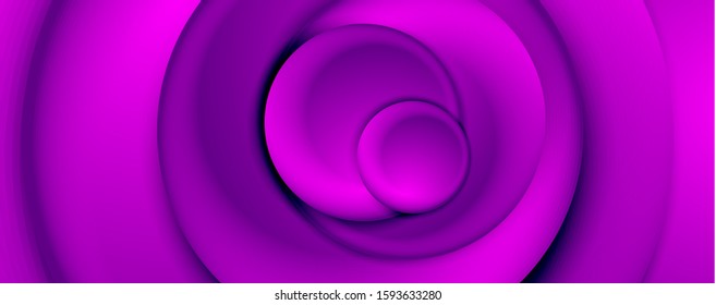 Vector 3d style abstract swirl circles, modern techno digital trendy abstract background. Vector Illustration For Wallpaper, Banner, Background, Card, Book Illustration, landing page