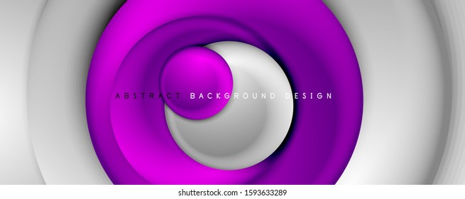 Circulos giratorios abstractos de estilo 3d, fondo abstracto moderno tecno digital de moda. Ilustración vectorial para fondo de escritorio, pancarta, fondo, tarjeta, ilustración del libro, página de inicio