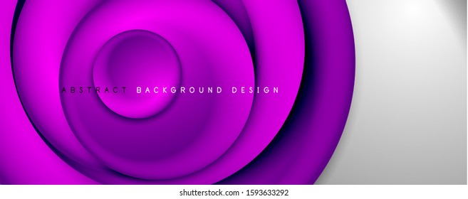 Circulos giratorios abstractos de estilo 3d, fondo abstracto moderno tecno digital de moda. Ilustración vectorial para fondo de escritorio, pancarta, fondo, tarjeta, ilustración del libro, página de inicio