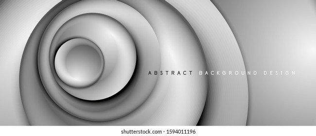 Vector 3d style abstract swirl circles, modern techno digital trendy abstract background. Vector Illustration For Wallpaper, Banner, Background, Card, Book Illustration, landing page