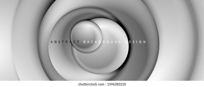Vector 3d style abstract swirl circles, modern techno digital trendy abstract background. Vector Illustration For Wallpaper, Banner, Background, Card, Book Illustration, landing page