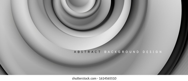 Vector 3d style abstract swirl circles, modern techno digital trendy abstract background. Vector Illustration For Wallpaper, Banner, Background, Card, Book Illustration, landing page