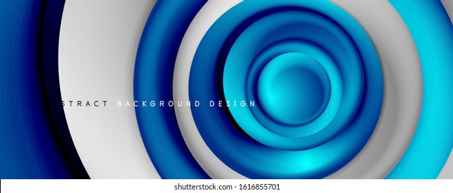 Vector 3d style abstract swirl circles, modern techno digital trendy abstract background. Vector Illustration For Wallpaper, Banner, Background, Card, Book Illustration, landing page