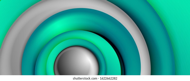 Circulos giratorios abstractos de estilo 3d, fondo abstracto moderno tecno digital de moda. Ilustración vectorial para fondo de escritorio, pancarta, fondo, tarjeta, ilustración del libro, página de inicio