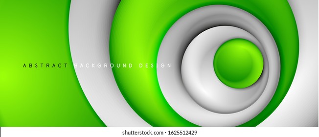 Circulos giratorios abstractos de estilo 3d, fondo abstracto moderno tecno digital de moda. Ilustración vectorial para fondo de escritorio, pancarta, fondo, tarjeta, ilustración del libro, página de inicio