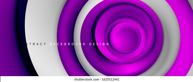 Vector 3d style abstract swirl circles, modern techno digital trendy abstract background. Vector Illustration For Wallpaper, Banner, Background, Card, Book Illustration, landing page