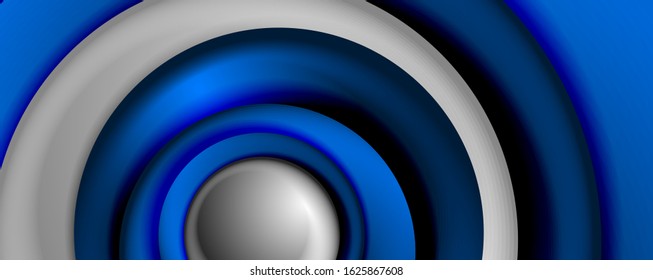 Vetor 3d estilo abstrato girar círculos, moderna techno digital trendy abstrato fundo. Ilustração vetorial para papel de parede, banner, plano de fundo, cartão, ilustração de livro, página inicial