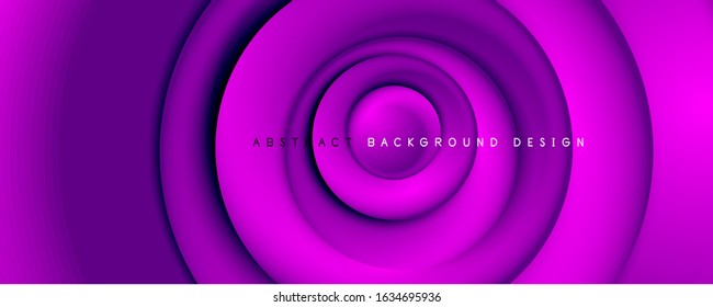 Vector 3d style abstract swirl circles, modern techno digital trendy abstract background. Vector Illustration For Wallpaper, Banner, Background, Card, Book Illustration, landing page
