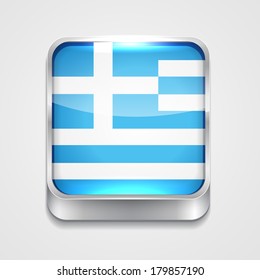 vector 3d style flag icon of greece