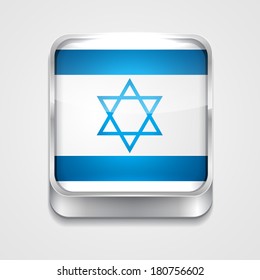 vector 3d style flag icon of israel