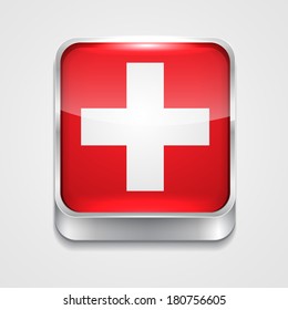 vector 3d style flag icon of switzerland