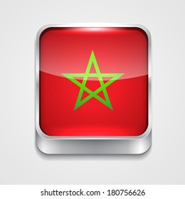 vector 3d style flag icon of morocco