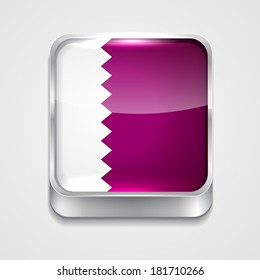 vector 3d style flag icon of Qatar