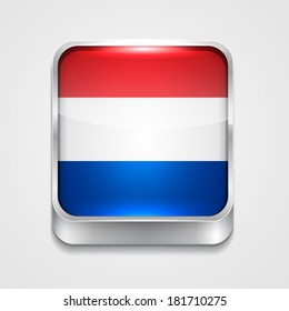 vector 3d style flag icon of Netherlands