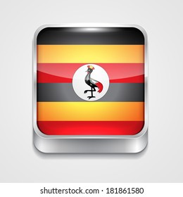 vector 3d style flag icon of uganda