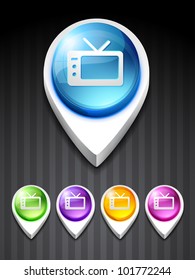 vector 3d style television icon