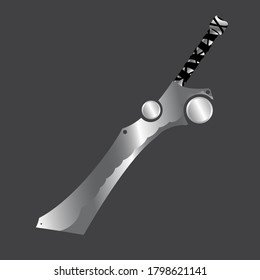 vector de la espada 3D. Futura espada, arma metálica. ilustración