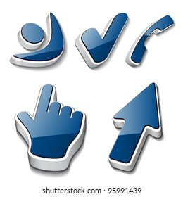 vector 3d symbols human checkmark phone cursor