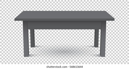 Vector 3d table for object presentation. Empty black top table on isolated background.