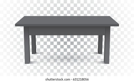 Vector 3d table for object presentation. Empty dark top table on isolated background.