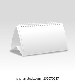 Vector 3d table paper card isolated on white background. Design template with place for your text. Can be used for advertisement, seating, cards, calendars, etc.
