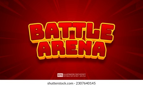 Vektor Vektor Vektor 3d Text Kampf Arena editable Text-Effekt Schriftart.