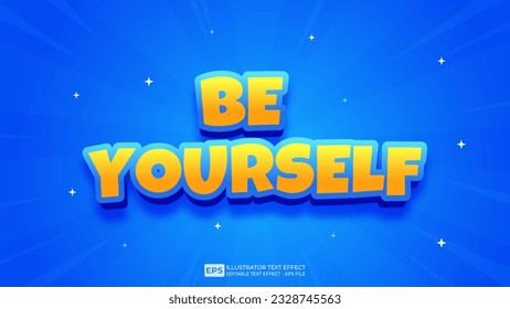 Vector 3d text editable be yourself text effect font.