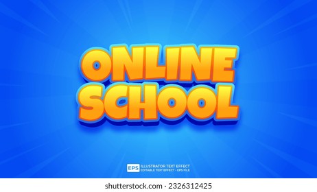 Vector 3d text editable online school text effect font.