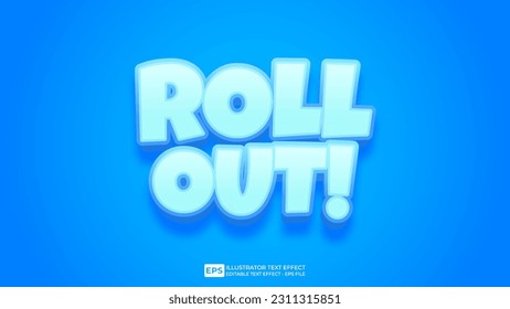 Vector 3d text editable roll out text effect font.