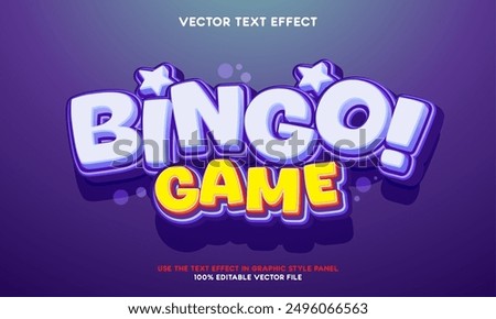 Vector 3d text effect bingo game title style