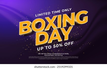 Vector 3d text effect boxing day with luxury background. Special offer boxing day background vector design illustration