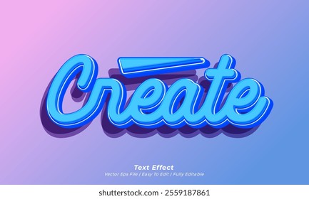 Vector 3d text effect create title style